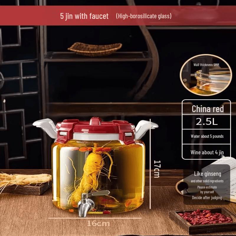 Glass Infusion Jar with Faucet