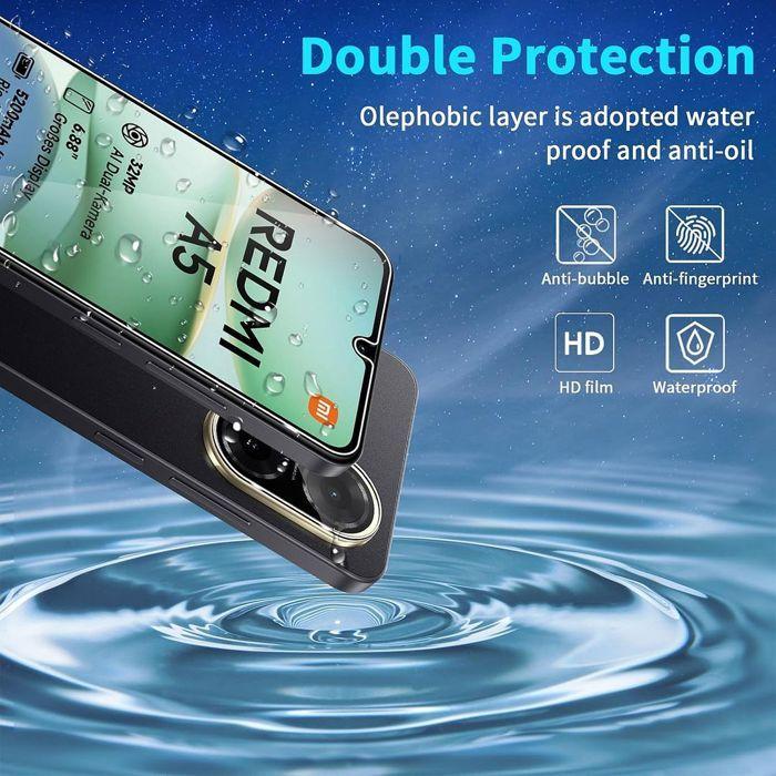 2 Verres Trempés Ecran et 2 Vitres Caméra Arrière pour Xiaomi Redmi A5 4G - Protection Anti-Rayures