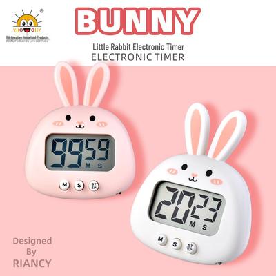 Cartoon-Hase Countdown-Timer: Kinder-Lernwecker & Küchenerinnerer mit großem Bildschirm