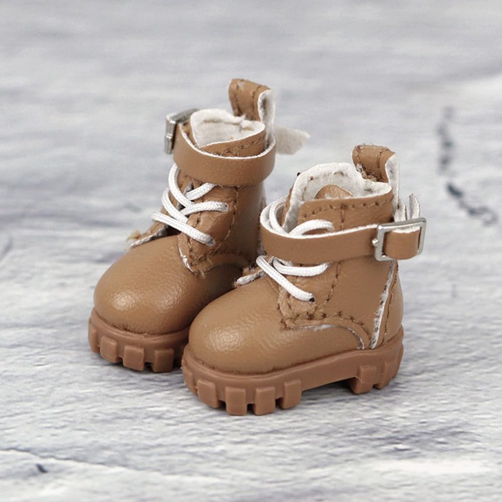 

Obitsu 11 OB11 Size Obitsu Doll Shoes for 11cm Platform Boots with Stylish Solid 3 Colors Body, Straps, Colors, (Brown)