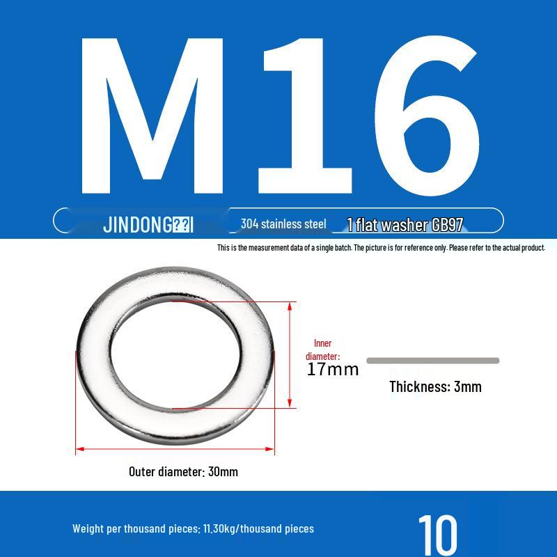 Stainless Steel 304/201/316 Oversized Thick Flat Washer Gasket Screw Washer GB97/GB96