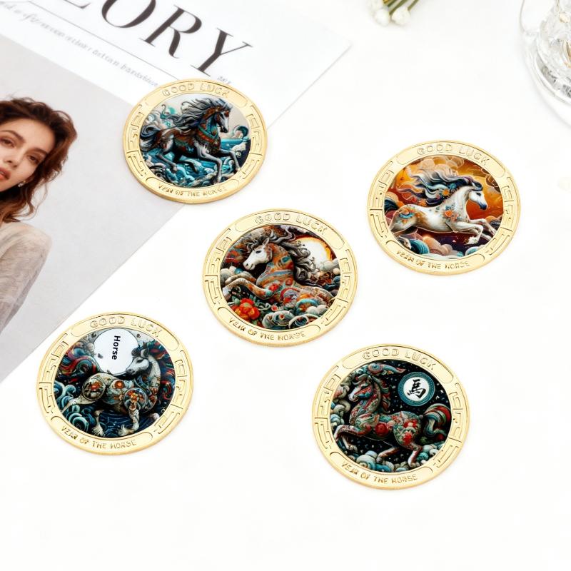 2026 Year Of The Horse Gold Plated Commemorative Coin Gift Souvenir Coin For Success Good Fortune