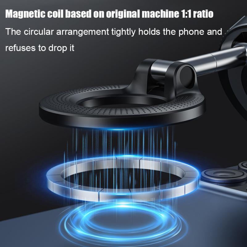 Folding Strong Magnet Magnetic Phone Holder 360° Rotation Desk Car Vacuum Suction Windshield Dashboard Mobile Holder 2025
