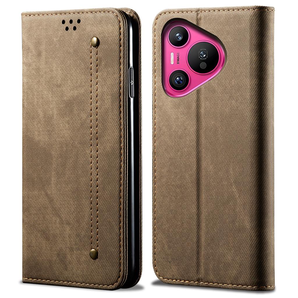 Für Huawei Pura 70 Pro/Pura 70 Pro+ Hülle Leder Brieftasche Handyhülle Jeansstoff Textur