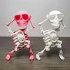 Giocattolo Scheletro Danzante a Carica Bambini Piccoli Mini da Scrivania Stampa 3D Bambola Teschio Oscillante Giocattolo a Molla Regalo di Compleanno Divertente