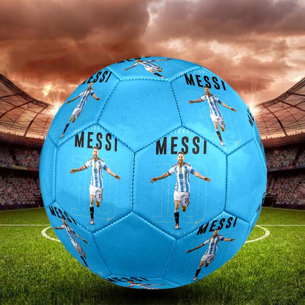 1PZ Pallone da Calcio Messi Athletic Power taglia 5 Pallone da Calcetto PrahaColorato Per Tutte le Età Cucito a Macchina PVC Pronto per la Competizione Resistente Alto Rimbalzo