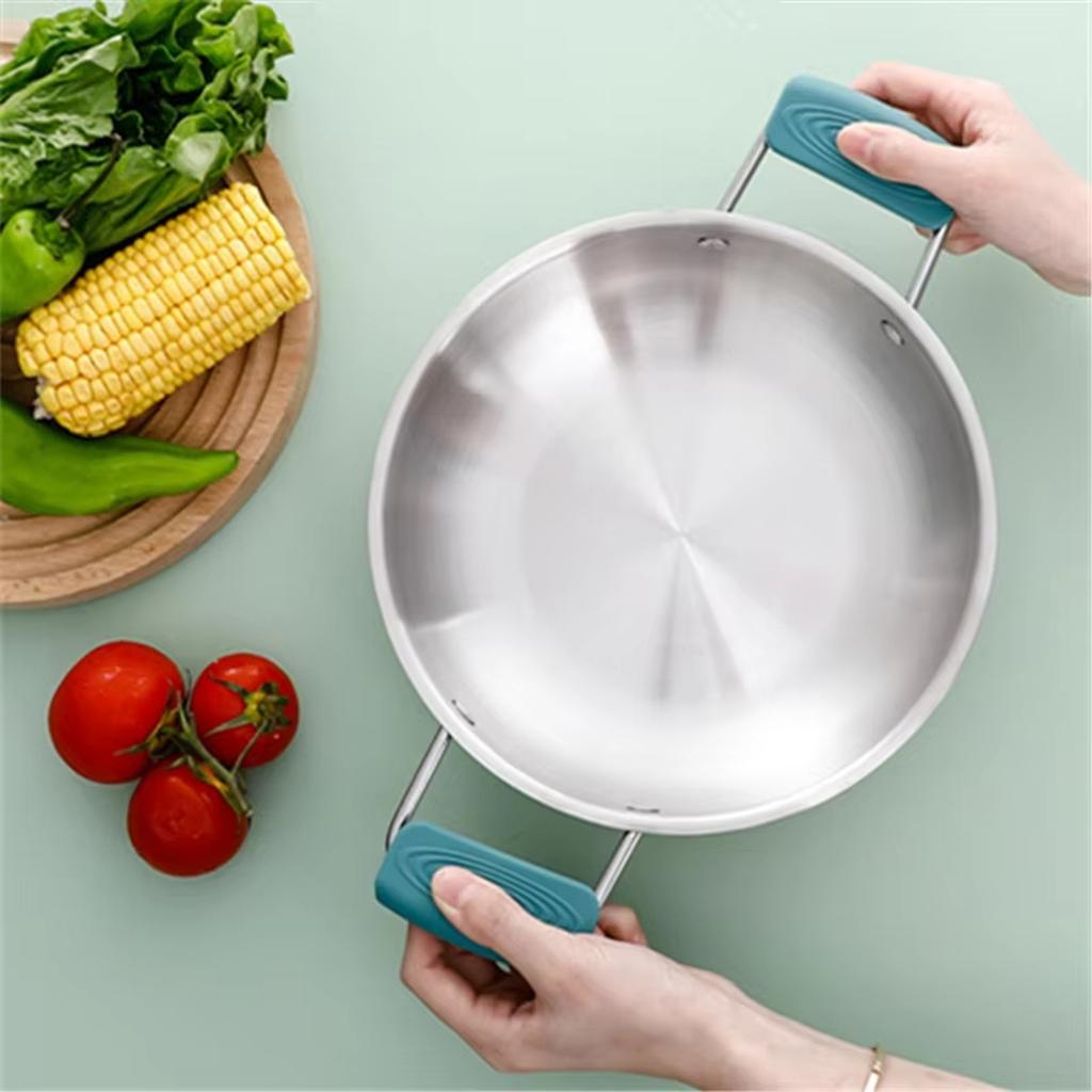 Heat Resistant Silicone Pot Handle Covers -Hot Pot Ear Grips for Kitchen