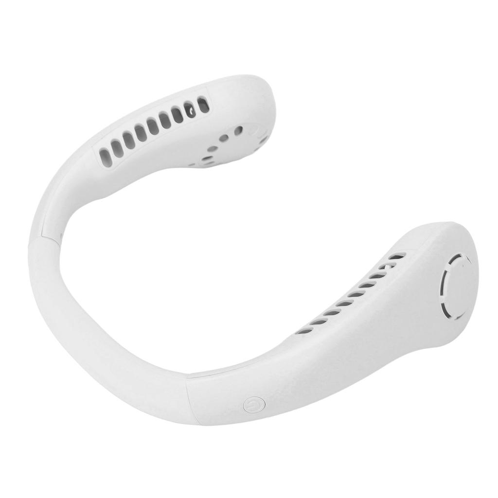Portable Neck Fan 3 Speeds Adjustable Low Noise Rechargeable Hands Free Bladeless Fan for Women and Men White