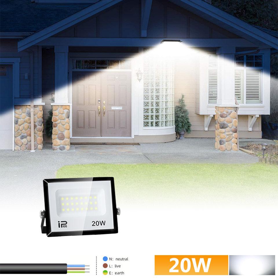 LED Floodlight AC110V/220V 20/30/50/70/100/150/200/300W Aluminum For Outdoor Lighting IP66 Waterproof Garden Courtyard Lamp