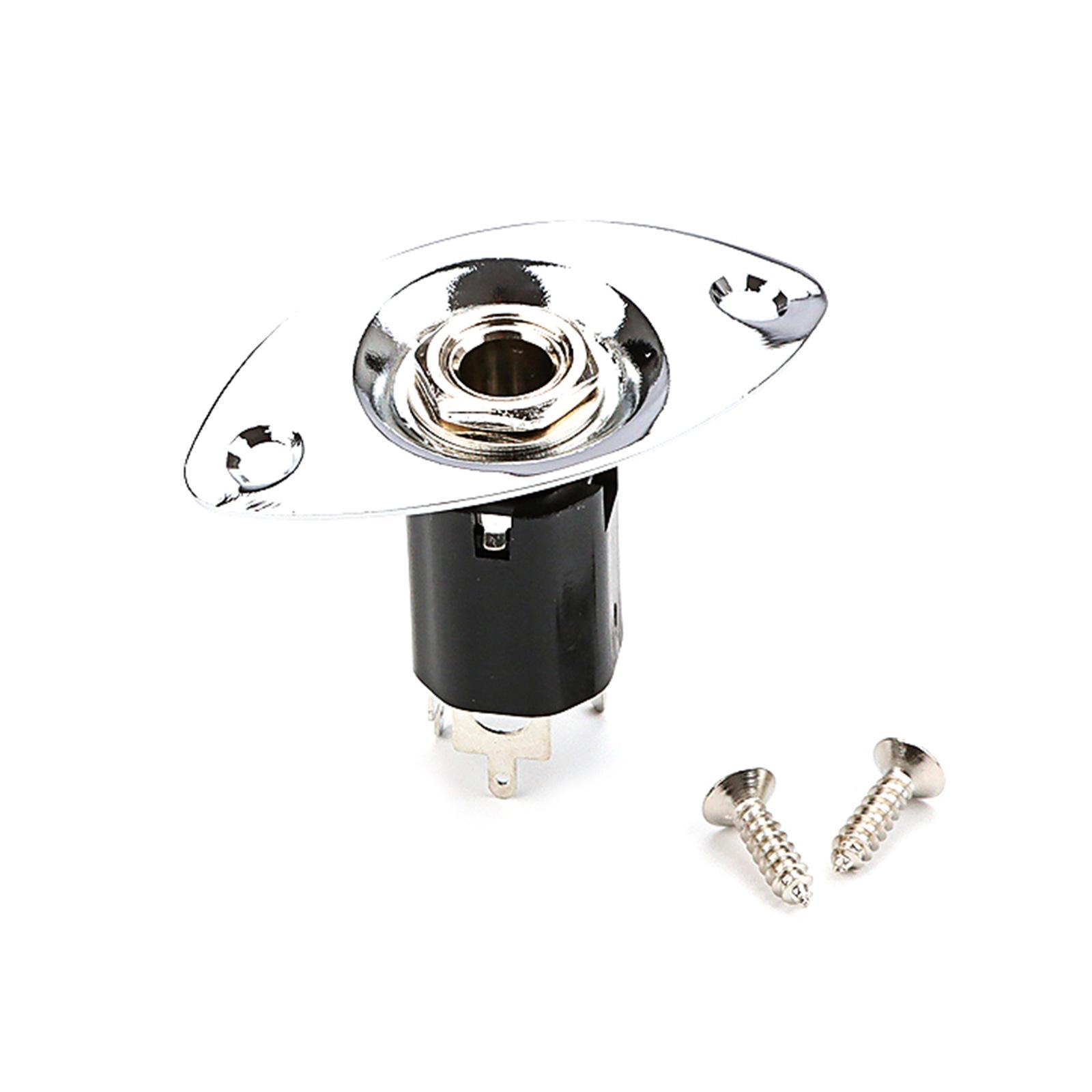 

Electric Guitar Pickup Oval 6.35mm Jack Plate Jackplate Oval Output Input Jack Plate Socket With Mounting Screws