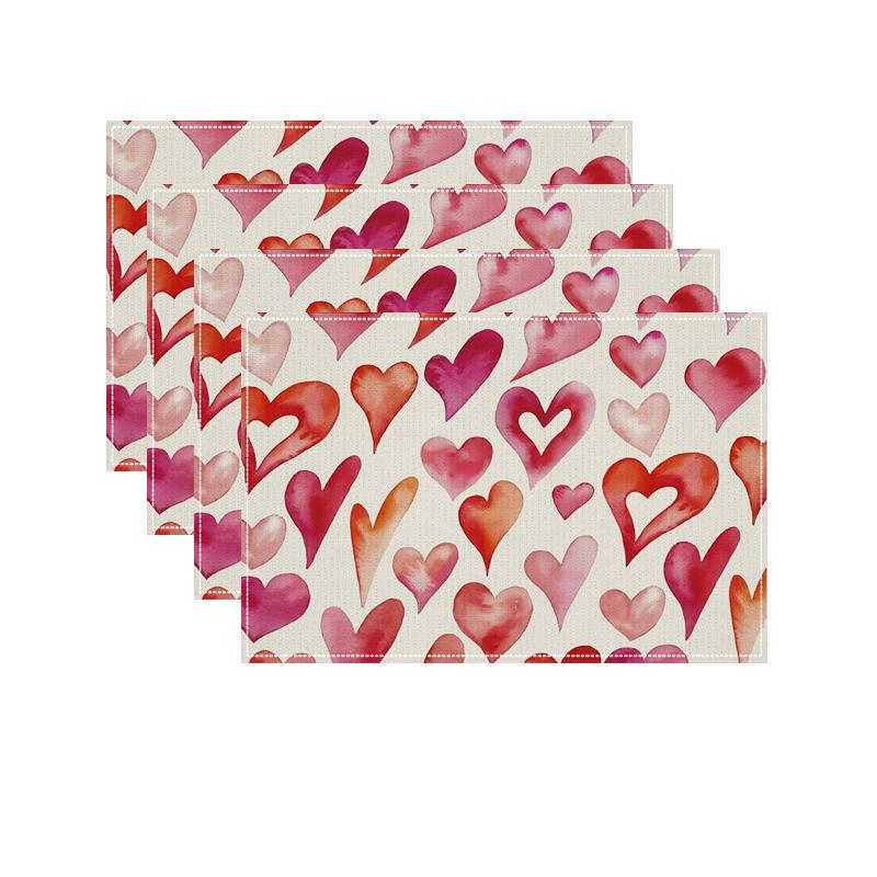 Christmas Linen Table Mats: Festive Print, Stain-Proof & Heat-Resistant 30CM x 45CM