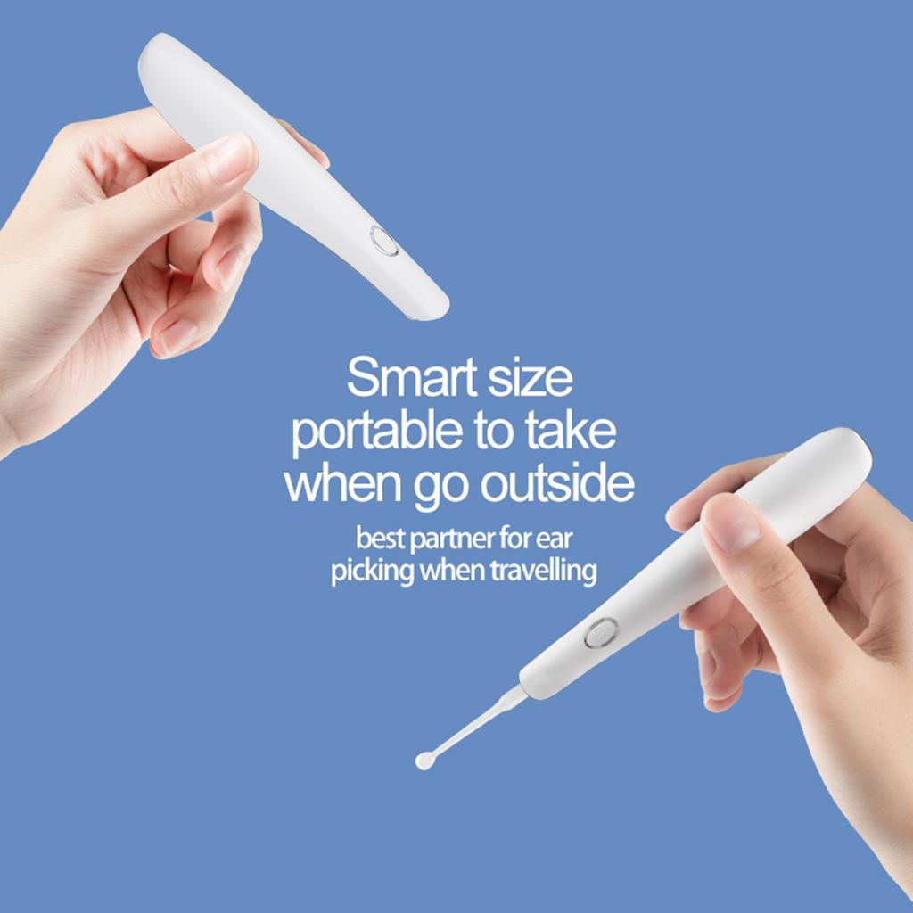 Portable Ear Cleaner with LED Light Illuminating Ear Wax Remover Ear Cleaning Tool Earpicks with 4 Replaceable Tips for