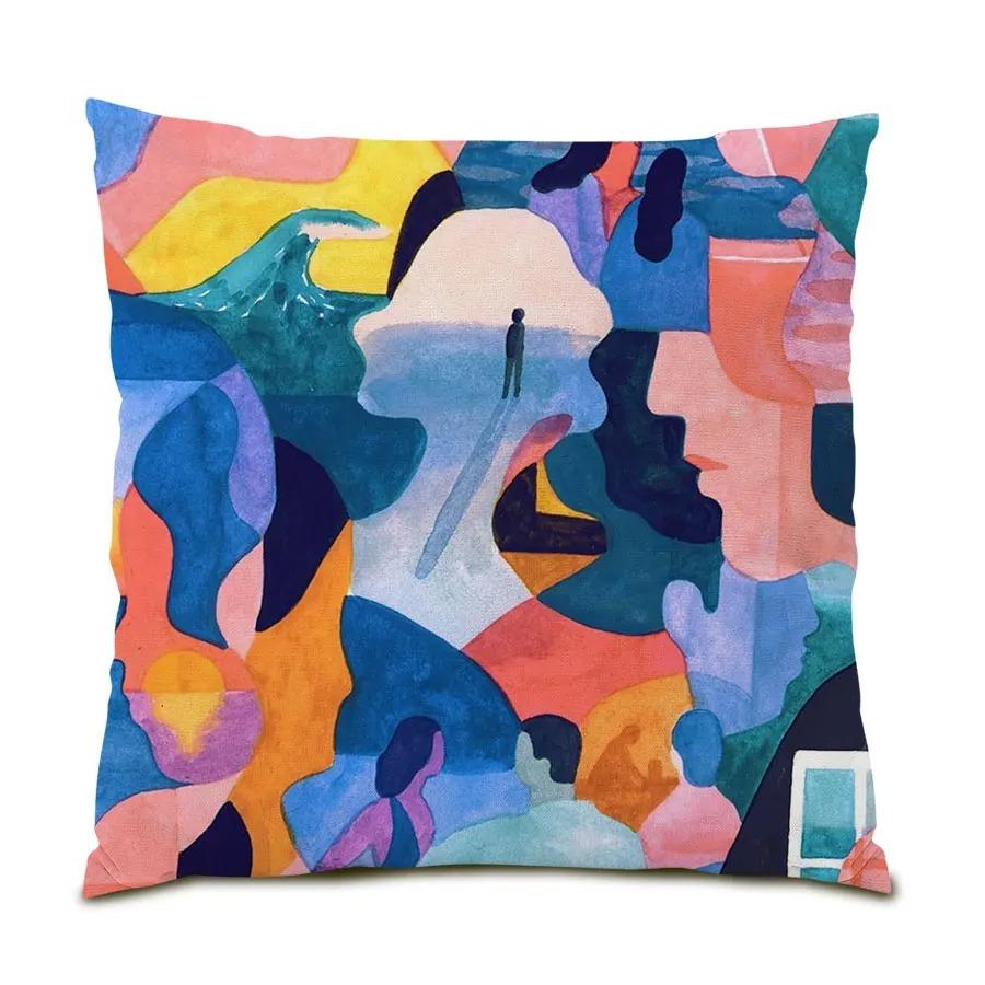 Luxury Home Decor Cushion Cover Office Sofa Cushion Cover Colorful Creative Abstract Print