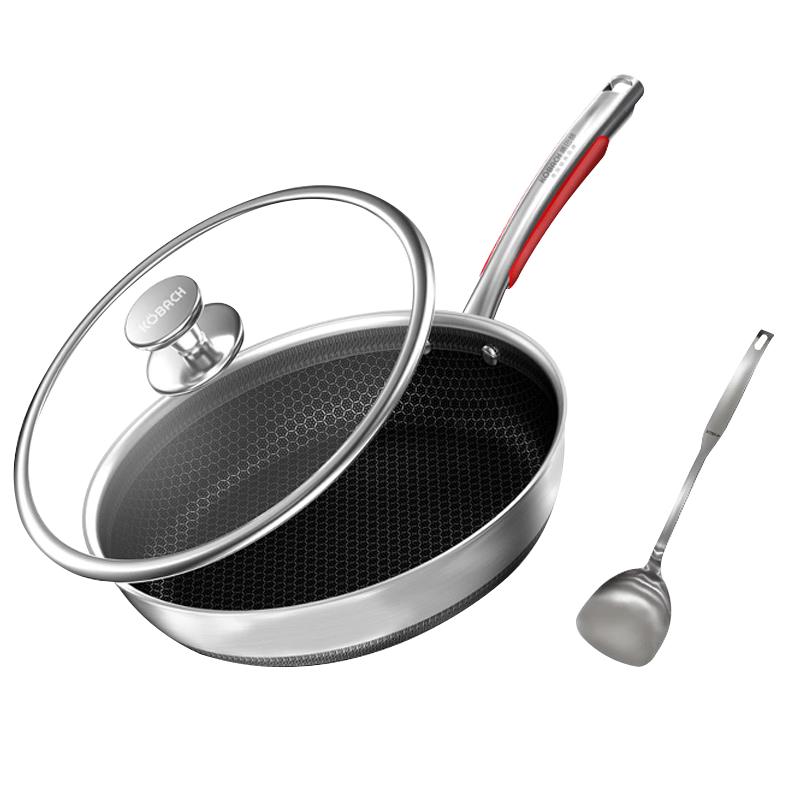 Kangbaha 26cm 316L Stainless Steel Non-stick Frying Pan with Spatula