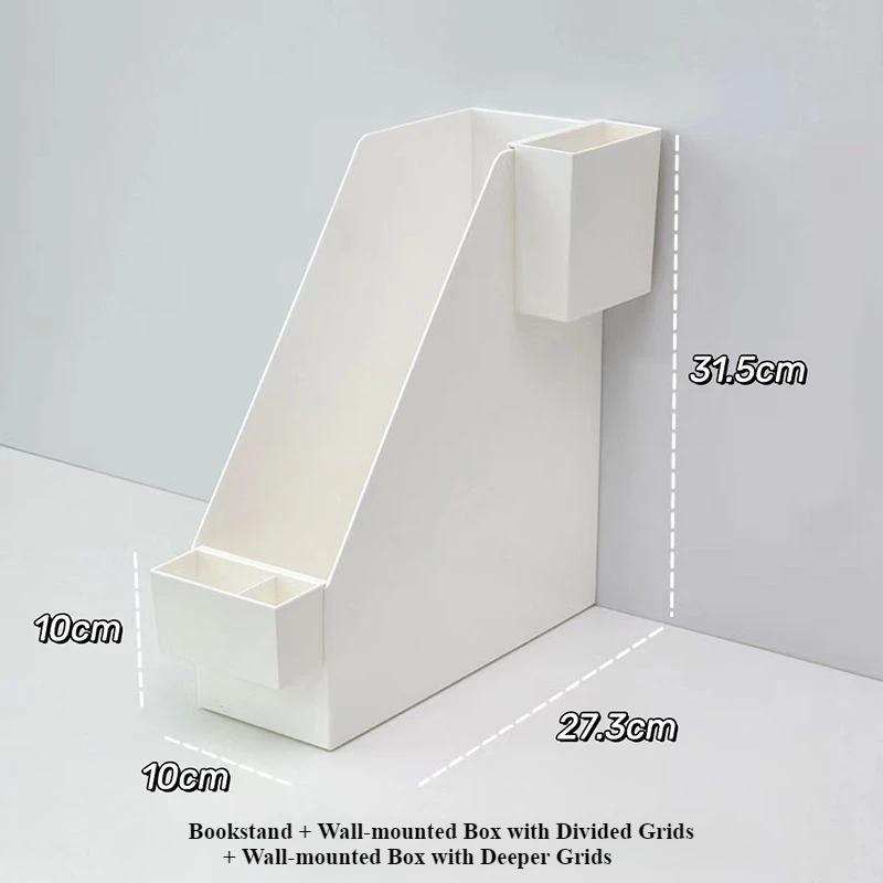 Desktop Book Storage Box Stationery Organizer Desk Storage Rack Bookshelf Pen Holder Organiser Cute Book Stand Bookcase File Box