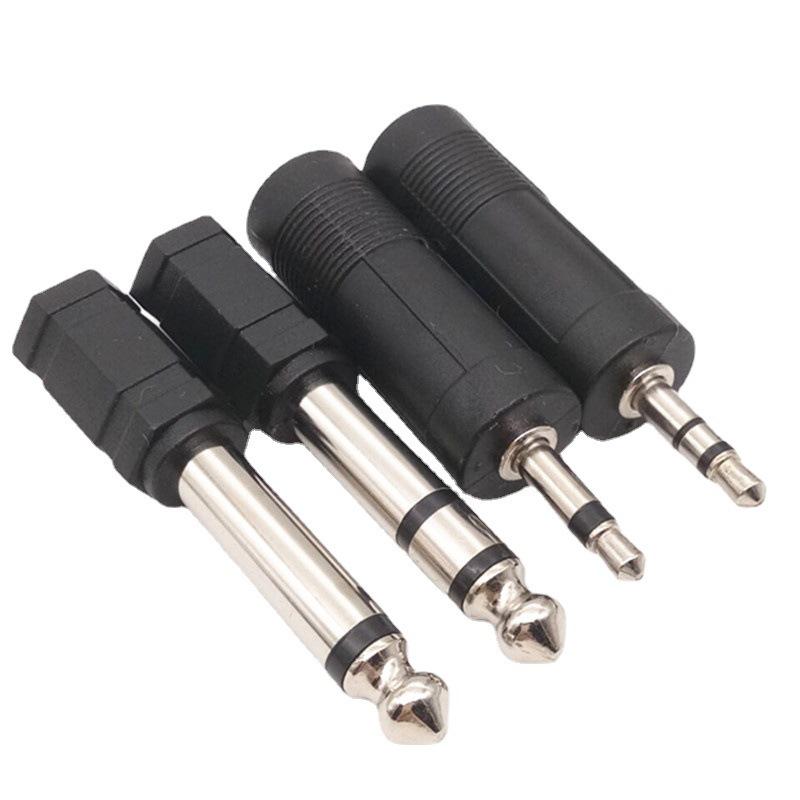 Mono Audio Adapter: 3.5mm Male to 6.5mm Female Converter, Plastic, Small to Large