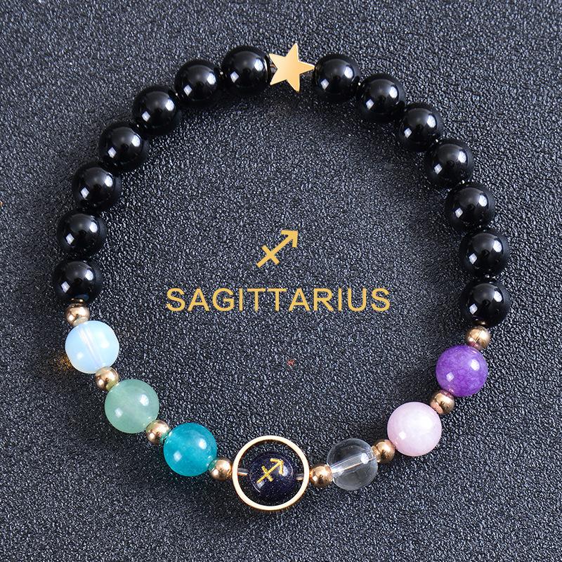 Eight major planets and twelve zodiac signs bracelet, frosted stone, bead bracelet, planets, Christmas gift, Stocking stuffers