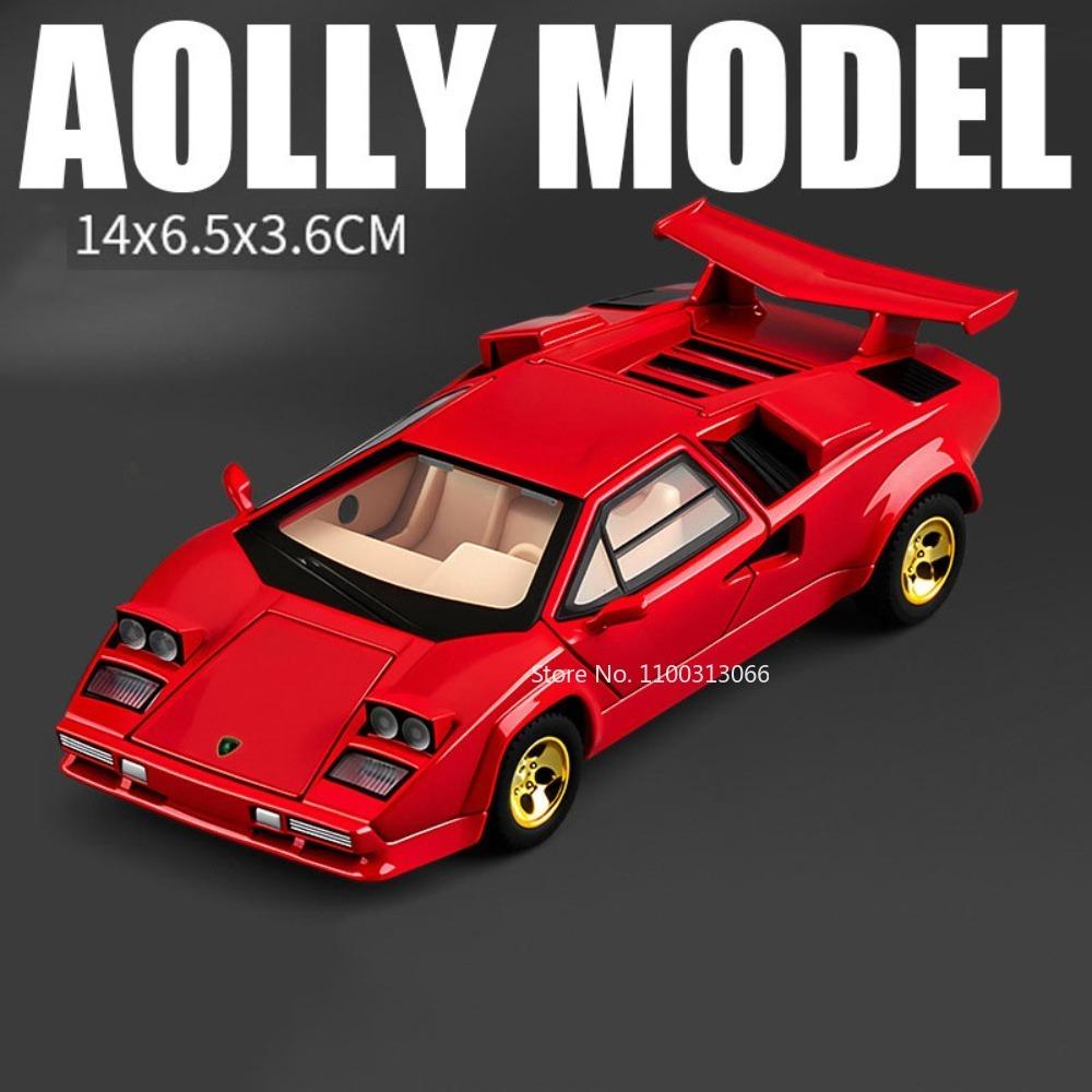 1:32 Alloy Lambor Countach LP500S Viper Cars Models Toy Rubber Tires Miniature Sports Car Wheel Pull Back Vehicle Model Ornament
