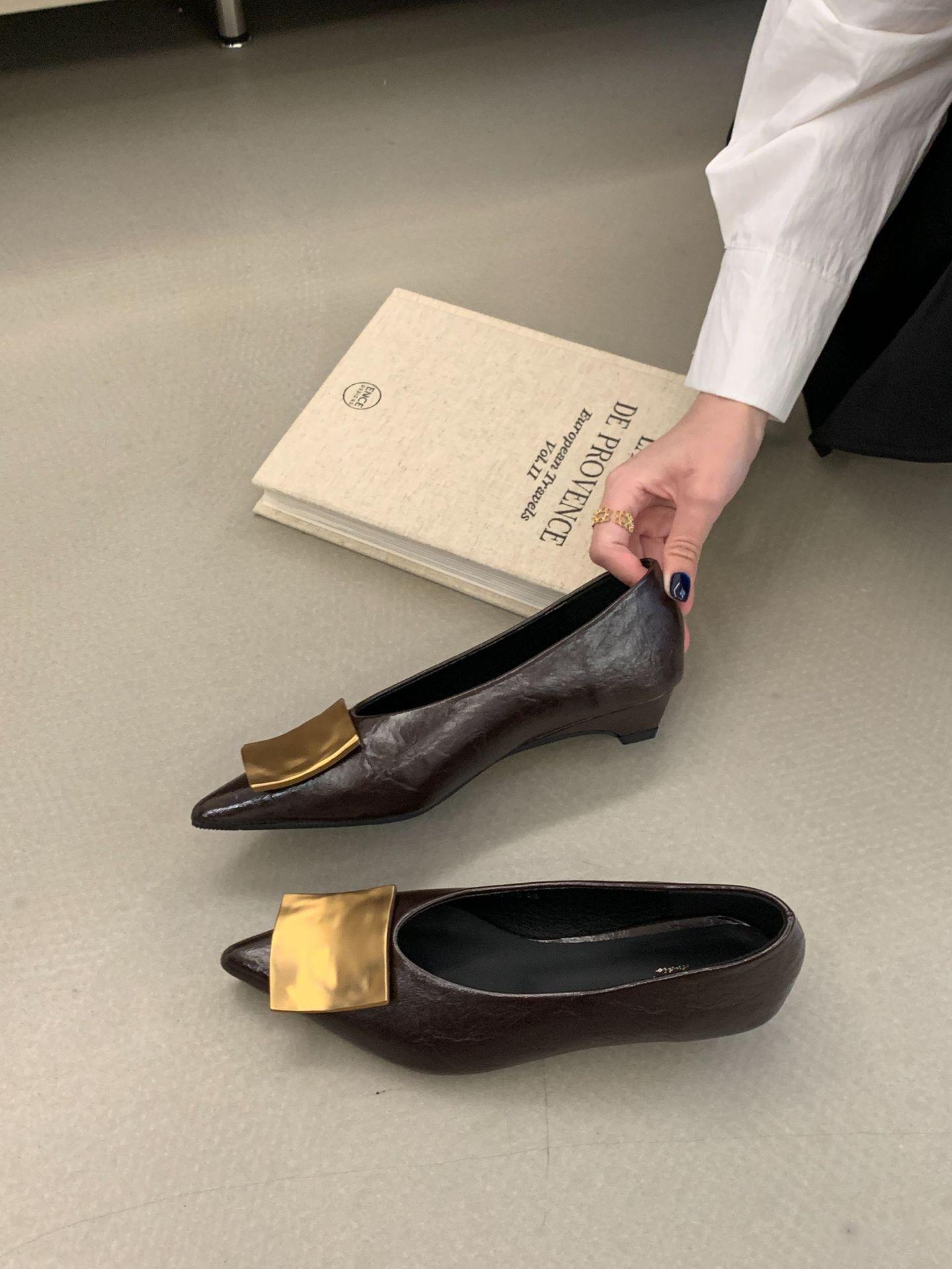 Women s Black Pointed Toe Spring French Style Pumps - Fashionable Footwear 35