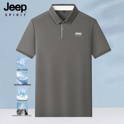 JEEP SPIRIT Men's 7A Antibacterial Ice Silk Short Sleeve Polo Shirt