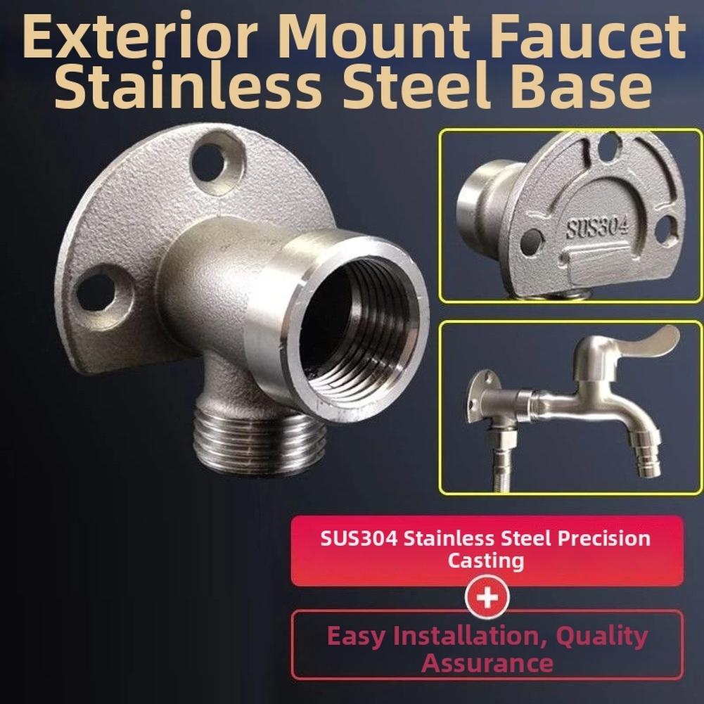 304 Stainless Steel Faucet Mounting Bracket for Wall Installation with 4 Inch Base Compatible with For Tap and Valve Systems