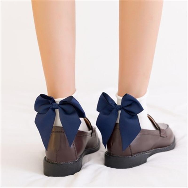 27 Colors Japanese Streetwear Socks Women's Bow Socks Fashion Female Patchwork Candy Color Short Socks Cute Ladies Knot Sokken