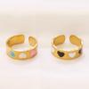 18K Gold Plated Heart Shape Resin Open Ring - Women's Jewelry