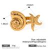 Gold Color Metal Texture Shell-shape Stud Earrings Women 18K Gold Plated Starfish Pendant Layered Chain Necklace Beach Jewelry