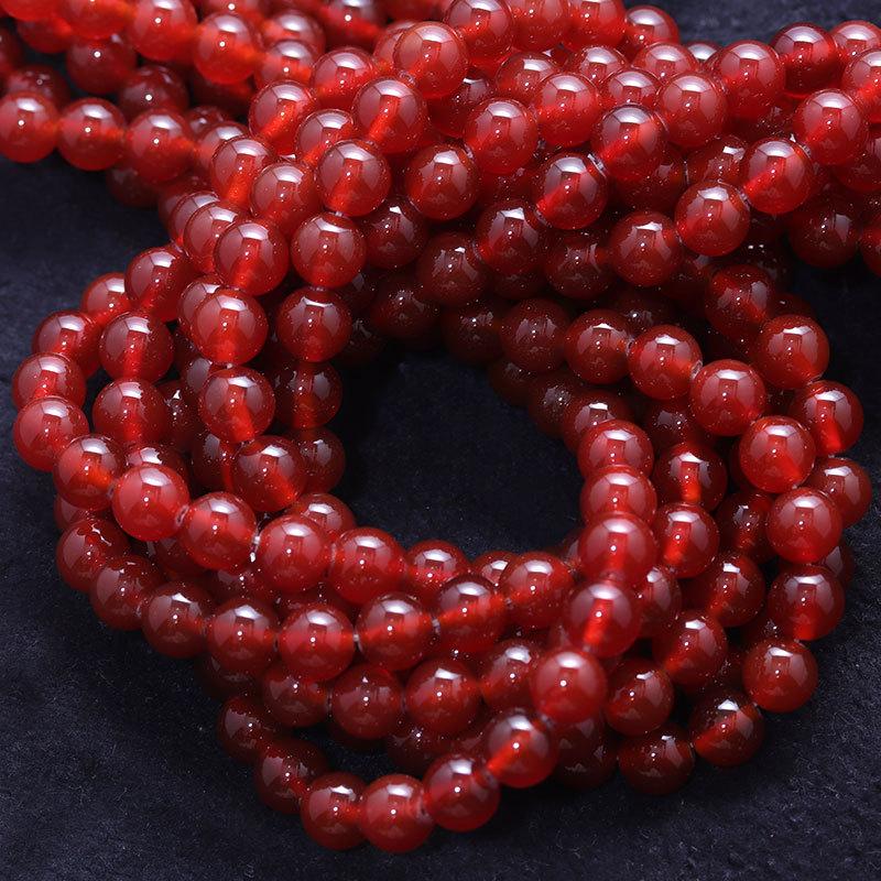 Vintage Red Agate Round Stone Loose  Beads for Jewelry Making Necklace  4-12mm