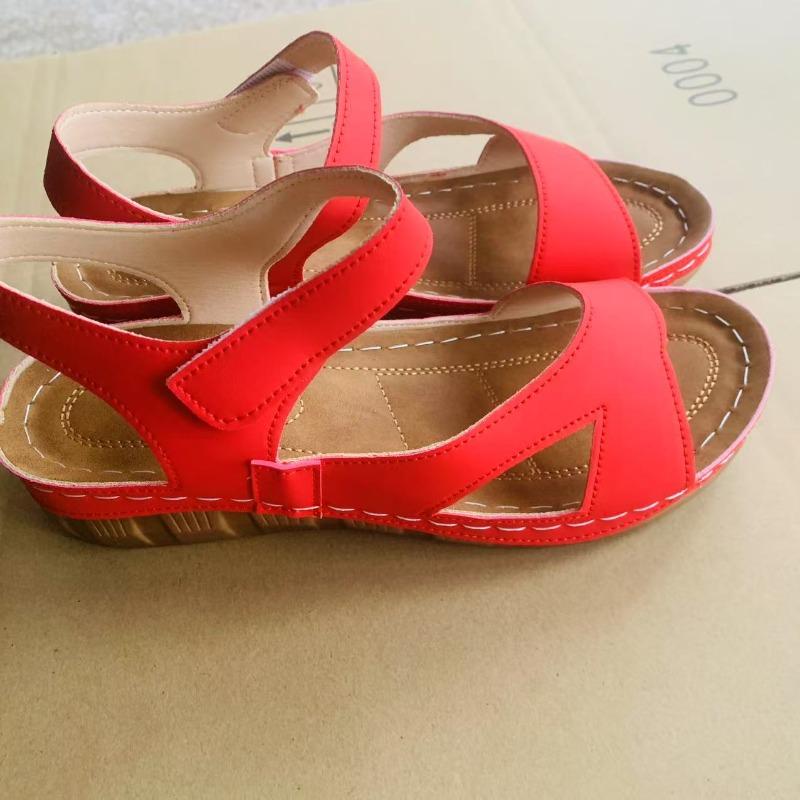 Duté boty s tlustou podrážkou, jednořadé sandály, velké velikosti, magický pásek pro ženy, lehké plážové žabky