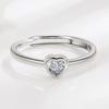 Romantic Elegance Hollowed-out Love-shaped Diamond-encrusted Ring Eternal Heart Couple Men's and Women's Rings Simple Ring Hand Jewelry