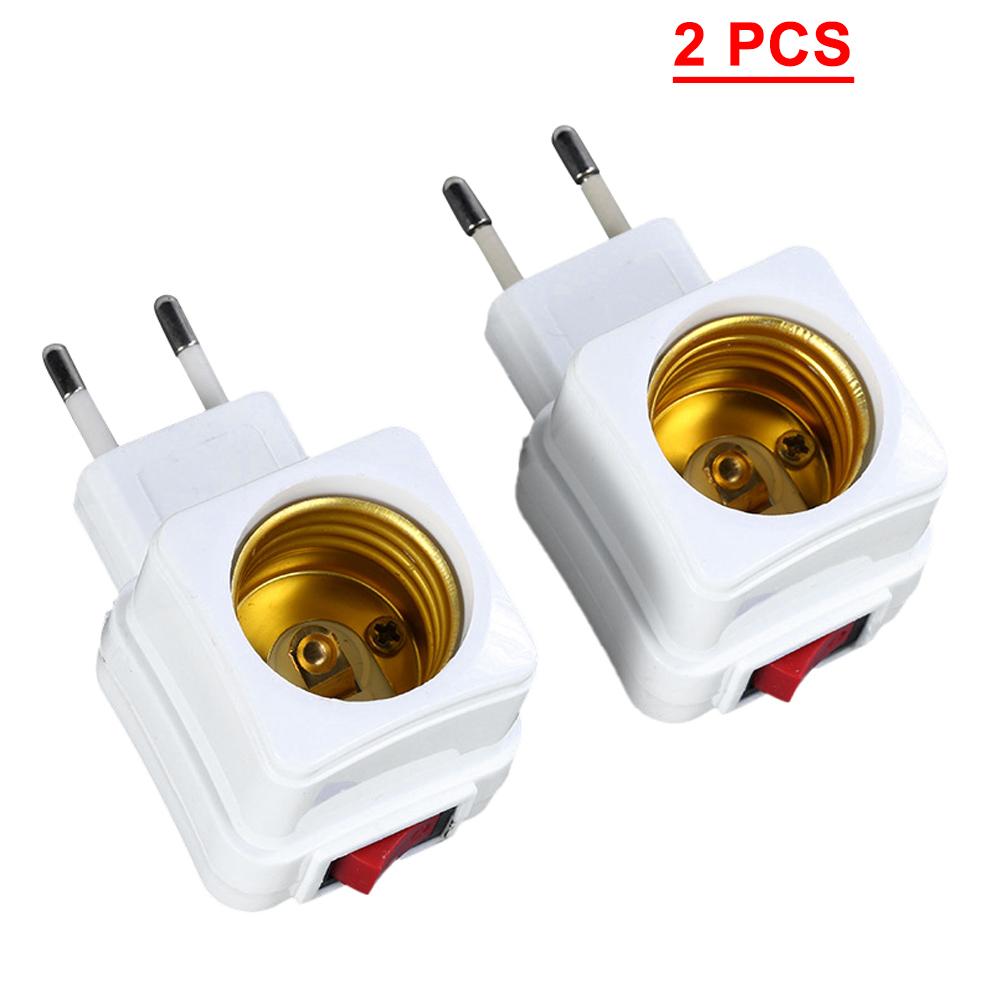 1 Pcs 5/10/20 PCS E27 LED Light Lamp Bulbs Socket Base Holder EU Plug Adapter ON/OFF Switch White