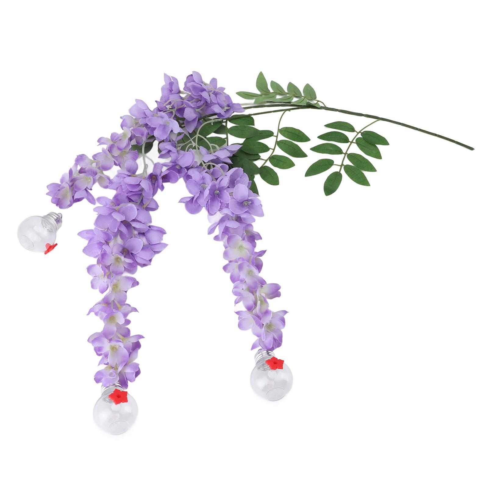 

Wisteria Flower Bird Feeder Proof Plastic Silk Flowers Feeder for Deck Garden Front Porch Bedroom