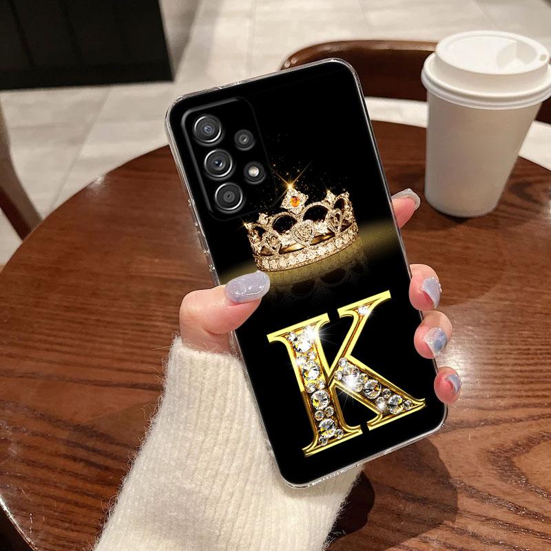 Letter M L E T K J I U Clear Phone Case For Samsung Galaxy A56 A57 A37 A55 A54 A36 A35 A26 A25 A16 A17 A07 A52 A34 A73 A53 Cover