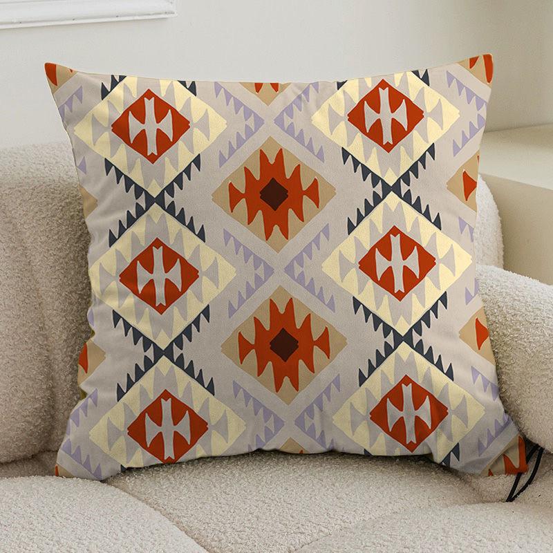 Double-sided bohemian print ethnic pillow cover sofa living room cushion cover geometric pillow square pillowcase