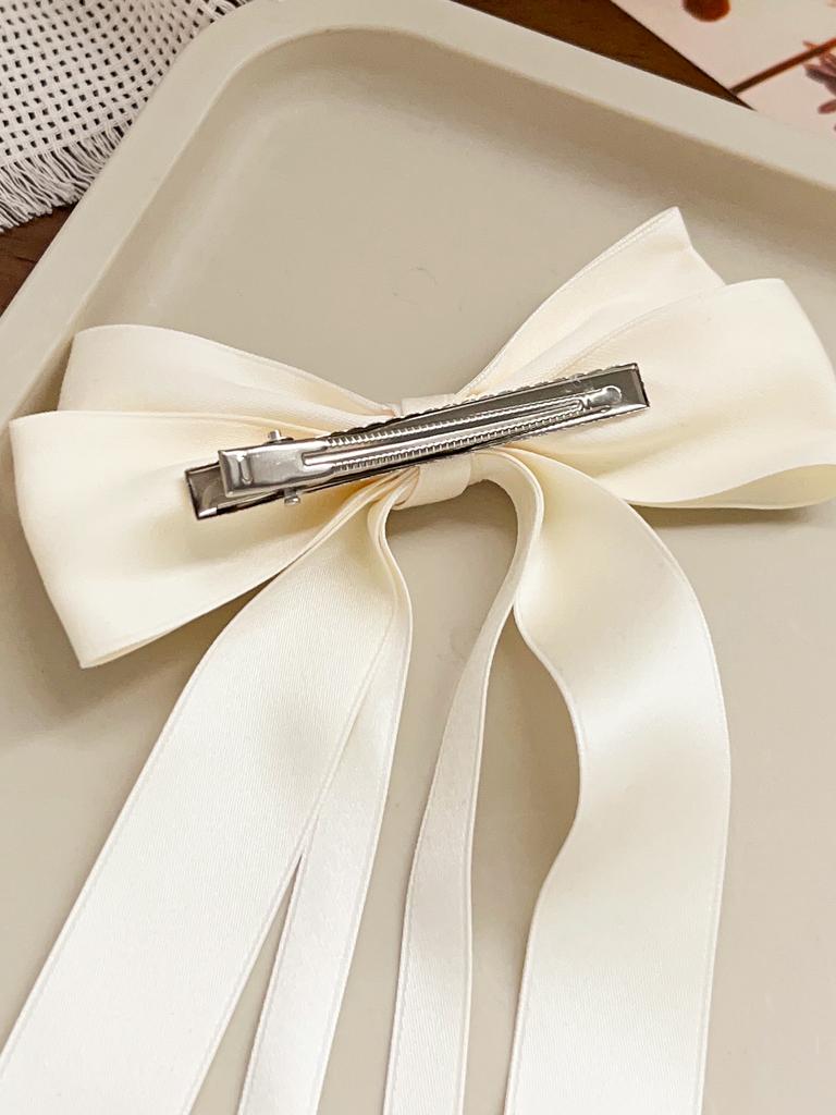 1Pcs White Hair Bows Hair Ribbon Clips Big Fall Alligator Clips Hair Accessories for Women Girls Toddlers Kids Baby