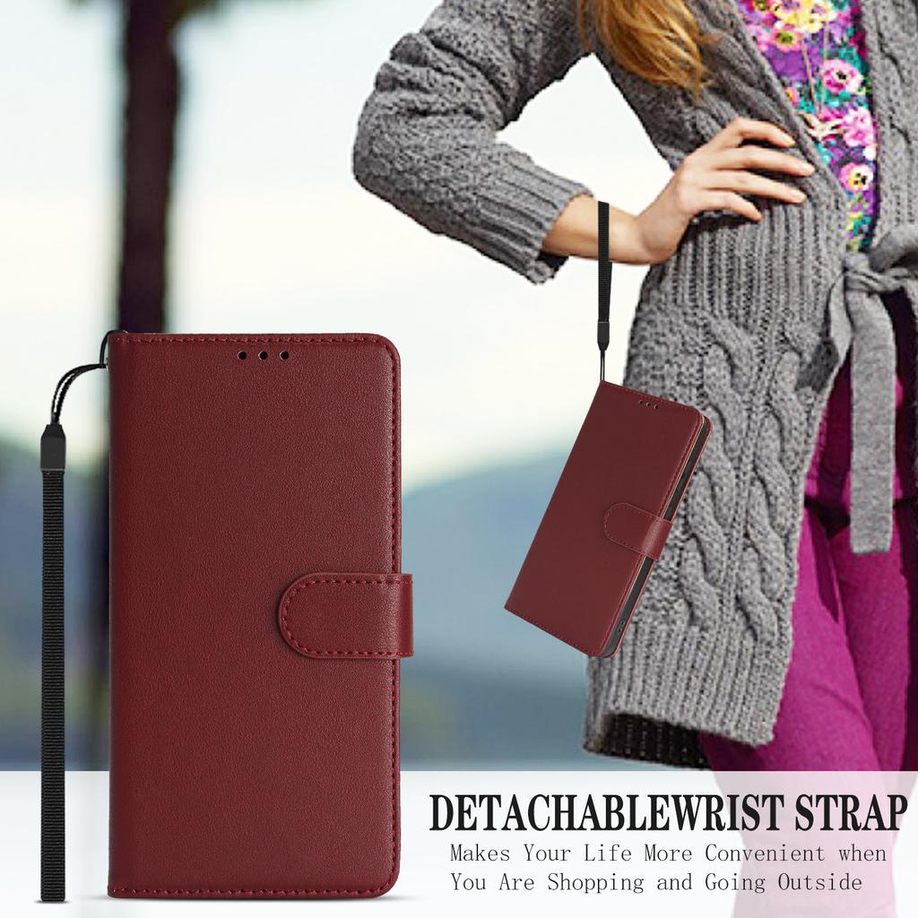 For Samsung Galaxy A25 5G (Global) (161.0mm) Case RFID Blocking Flip Leather Phone Cover with Wrist Strap