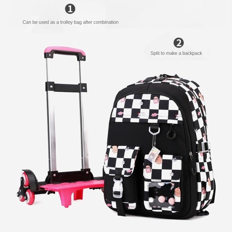 School Bag Roller Student Backpack 6 Wheels (31*16*46CM)ZRY5156