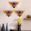 Bee Home Decor Metal Bee Wall Decor 3X Metal Decorations For Nursery Bathroom Kitchen Weather-Resistant Rust-Proof Sculptures