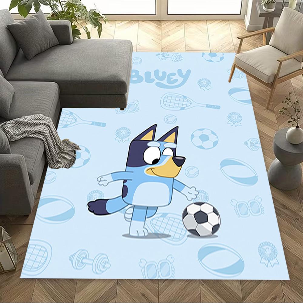 Bluey Friends Adventure Floor Rug Office Rug Suitable for Dining Room Foyer Kitchen Game Room Anti-slip Rug Anime Office Decor Gift for Festivals