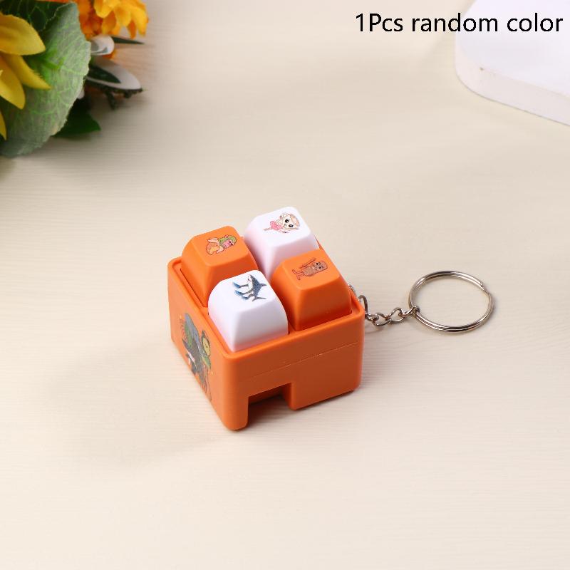 

1/2Pcs 4 Button Brainrot Keychain Tung Tung Tung Sahur Sound And Light Toys Anime Stress Relief Keyring Toy Holiday Gifts 1Pcs