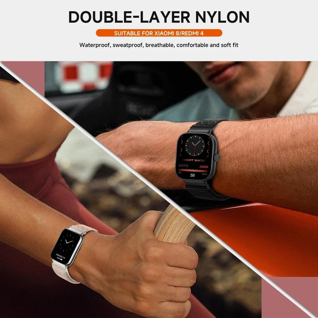 Řemínek pro Redmi Watch 5 Nylonový smyčkový řemínek Náhradní sportovní náramek Pro Redmi Watch 4 Řemínek pro Xiaomi Miband 9Pro 8 Pro