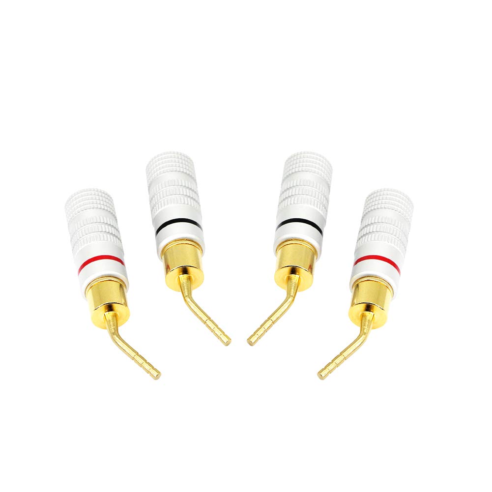 CERRXIAN Pure 2mm Pin Audio Banana Speaker Cable Banana Clip Speaker Cable Terminal Audio Cable Terminal 24K Gold Plated Speaker Terminal Pin Plugs of
