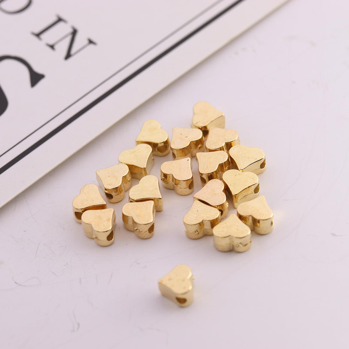 

200pcs/Lot Gold Silver Color CCB Beads Heart Shape Loose Spacer Beads for Jewelry Making Findings DIY Bracelet Neklace Accessory