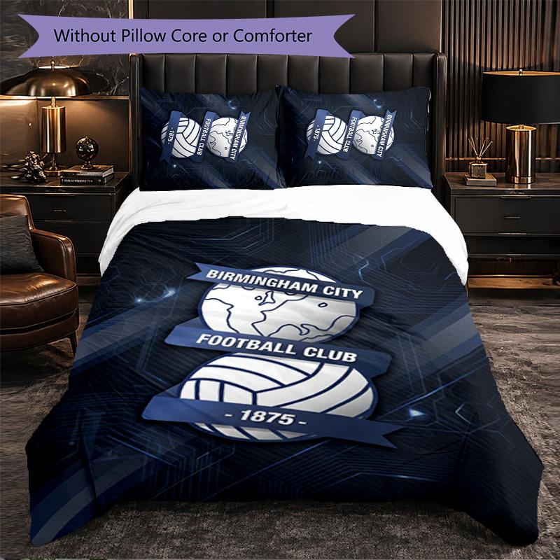 Birmingham City Themed Bedding 3Pcs Duvet Cover Set Decorative Bed Linen For Teen Room Home Decoration