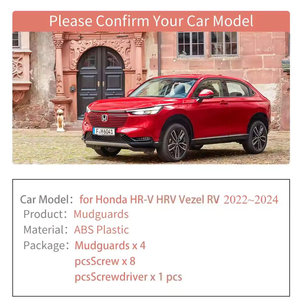 Set Mud Flap Flaps For HONDA HR-V HRV VEZEL 2014 - Mudflaps Splash Guards Front Rear Mudguards 2014 15 16 17 18 19