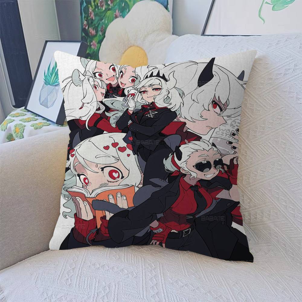 Helltaker Anime Office Cushion Pillowcase Car Cushion Cover45X45CM Lumbar Pillowcase Sofa Pillowcover