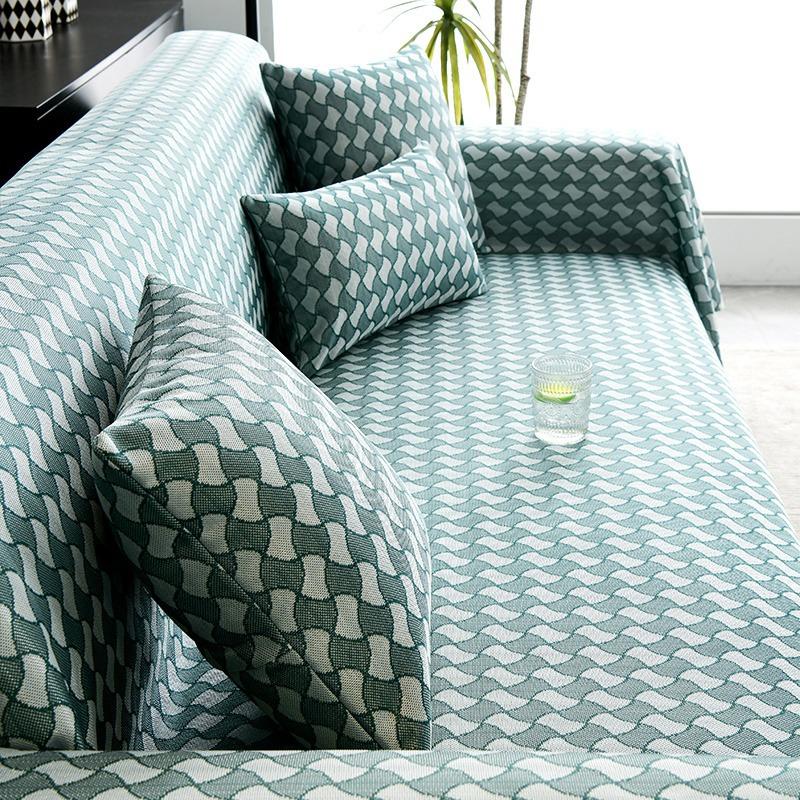 Summer Ice Silk Sofa Cover Cloth Simple And Light Luxury Advanced Sense A Whole Non -Slip Full Cover Towel Modern High -End Sofa Towel