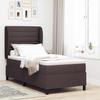 Boxspring Bed with Mattress Dark Brown 90 x 190 cm Fabric