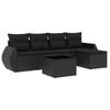 VidaXL Salon de Jardin avec Coussins 6 pcs, Canapés de Terrasse, Ensemble de Meubles de Patio, Mobilier d'Extérieur, Noir 3221294